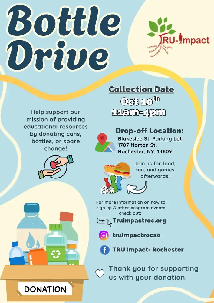 TRU-Impact Bottle Drive flyer, October 10, 11am to 4pm